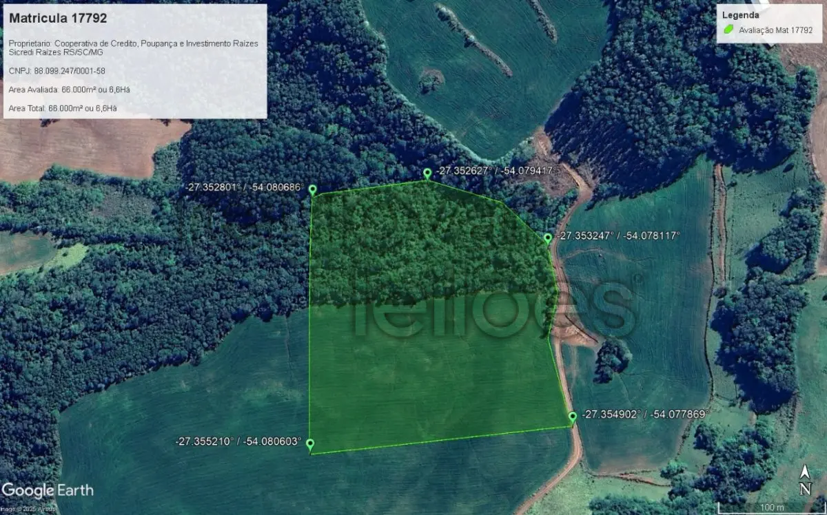LOTE 015 - ÁREA RURAL C / 6,6 HEC - TIRADENTES DO SUL / RS