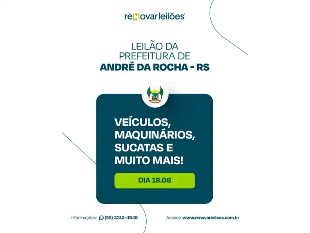 LEILÃO DA PREFEITURA DE ANDRÉ DA ROCHA - RS