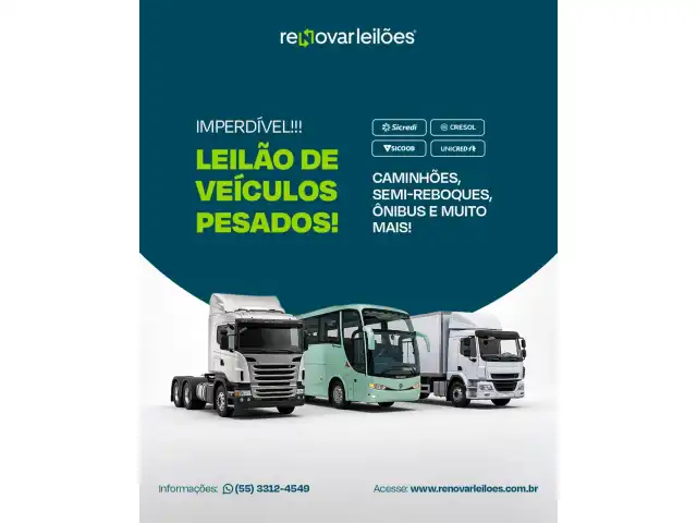 LEILÃO DE VEÍCULOS PESADOS RETOMADOS DE FINANCIAMENTO