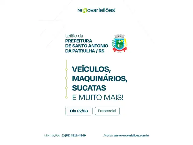 LEILÃO DA PREFEITURA DE SANTO ANTÔNIO DA PATRULHA - RS