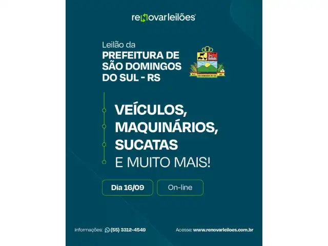 LEILÃO DA PREFEITURA DE SÃO DOMINGOS DO SUL - RS
