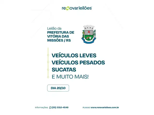 LEILÃO DA PREFEITURA DE VITÓRIA DAS MISSÕES - RS