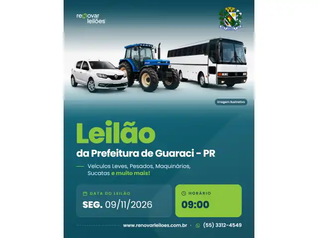 LEILÃO DA PREFEITURA DE GUARACI - PR