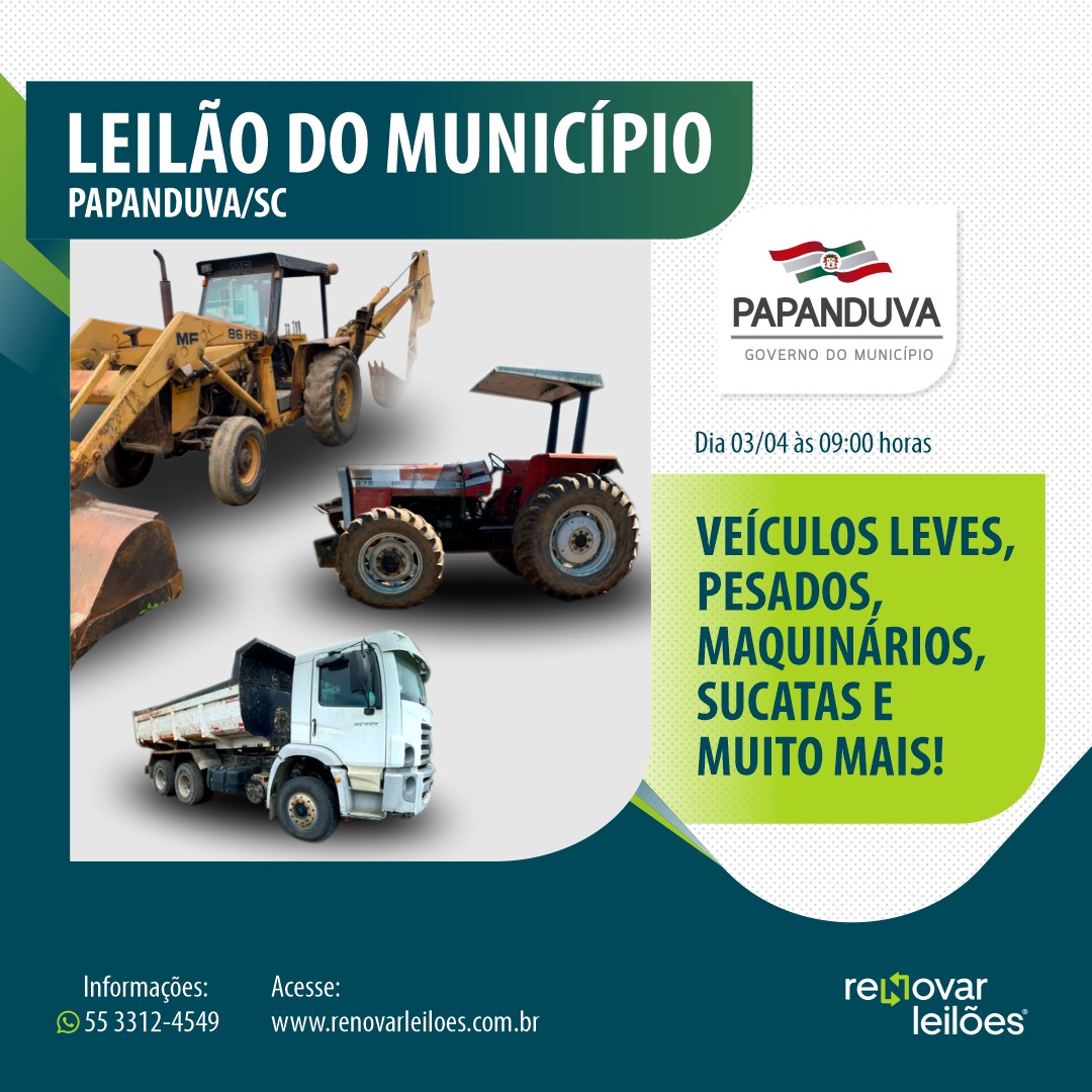 LEILÃO DO MUNICÍPIO DE PAPANDUVA / SC