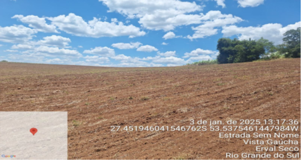 FRAÇÃO DE TERRAS DE PARTE DO LOTE Nº 37 DE 99.062,50 M² / SEM BENFEITORIAS / LINHA BARRA / INTERIOR DE ERVAL SECO - RS, localizado em Erval Seco - RS
