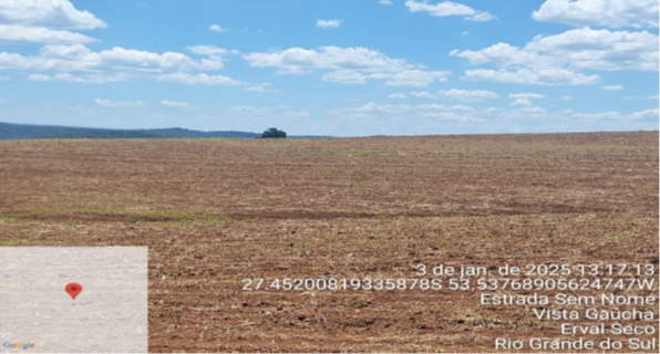 FRAÇÃO DE TERRAS DE PARTE DO LOTE Nº 37 DE 99.062,50 M² / SEM BENFEITORIAS / LINHA BARRA / INTERIOR DE ERVAL SECO - RS, localizado em Erval Seco - RS