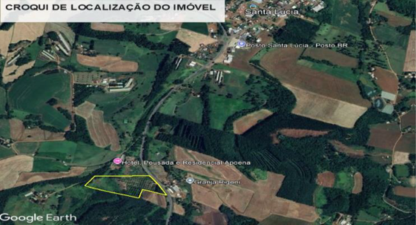 PARTE SUDOESTE DO LOTE RURAL Nº 166 COM 55.210M² + PEQUENA PARTE DO LOTE RURAL Nº 167 COM 30M² - TOTAL DE 55.240M² / SEM BENFEITORIAS / LINHA SANTA LUCIA / INTERIOR DE PALMITOS - SC, localizado em Palmitos - SC