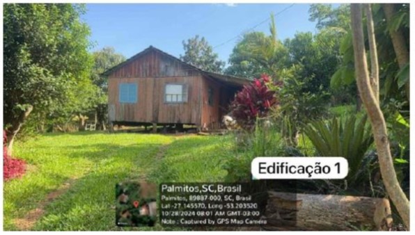 PARTE DO LOTE MAIOR LESTE / LOTE RURAL Nº 13 / 3ª SEÇÃO PASSARINHOS / LINHA PASSARINHOS - INTERIOR DE PALMITOS - SC / COM 5 HA E BENFEITORIAS PENDENTES DE AVERBAÇÃO, localizado em Palmitos - SC