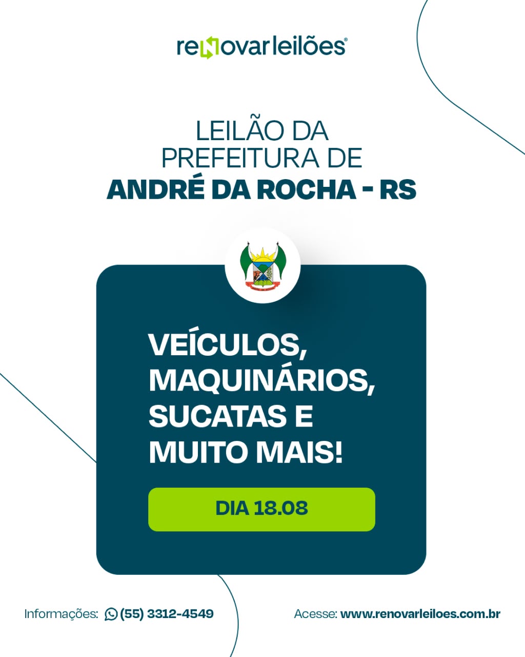 LEILÃO DA PREFEITURA DE ANDRÉ DA ROCHA - RS