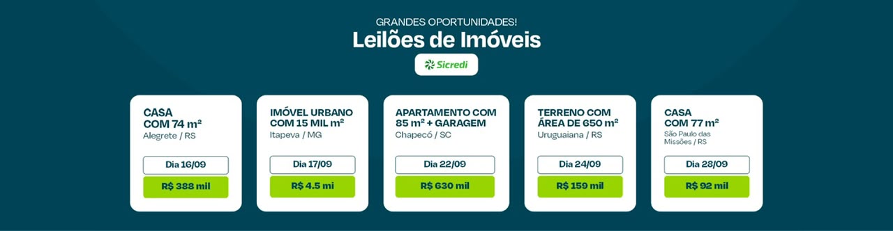 LEILÃO DE IMÓVEIS SICREDI