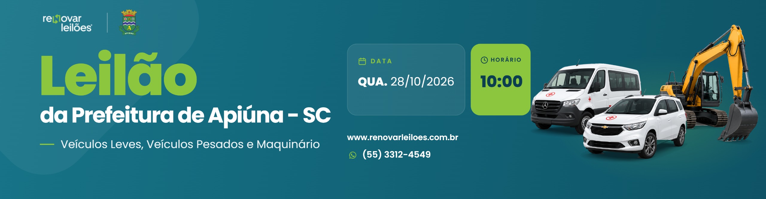 LEILÃO DA PREFEITURA DE APIÚNA-SC